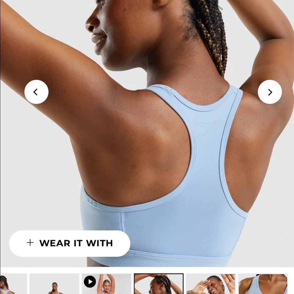 Whitney Simmons Sports Bra in Goal Blue
